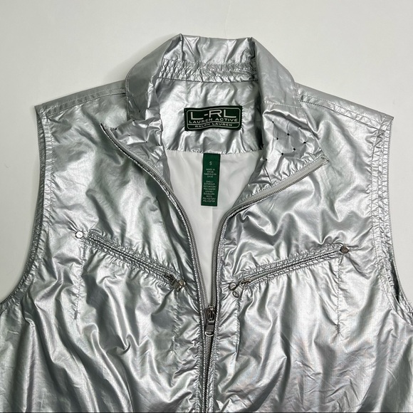 Lauren Active Ralph Lauren Performance Silver Metallic Drawstring Waist Vest - Picture 5 of 17